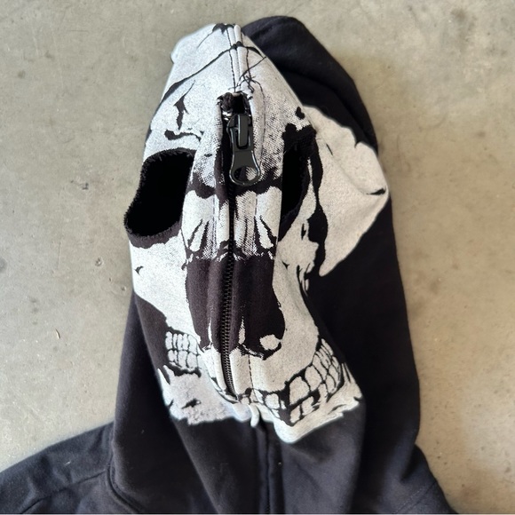 Skeleton Costume Hoodie Leggings Gloves | size small- medium - Picture 4 of 10